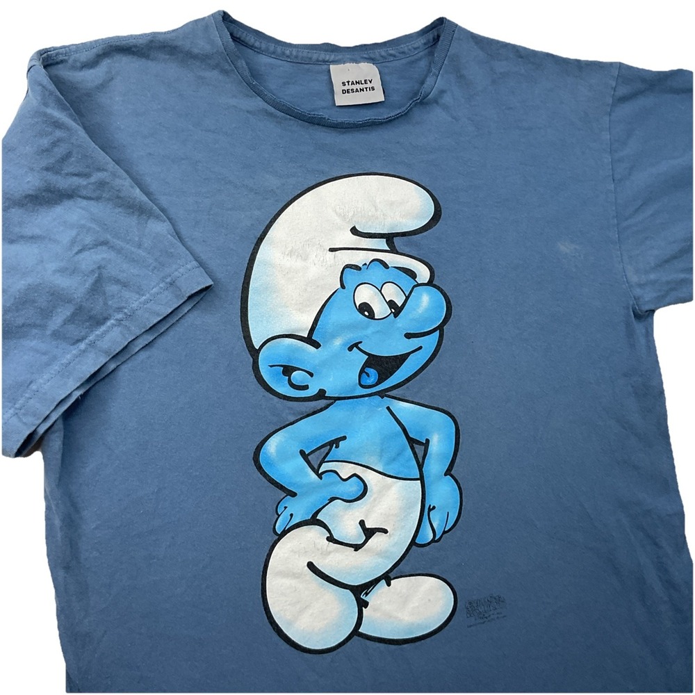 Vintage Smurf T-Shirt Sz L Stanley Desantis 90s Graphic Tee The Smurfs 1998 tee‎